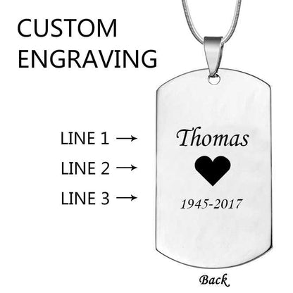 Fingerprint Dog Tag Memorial Necklace