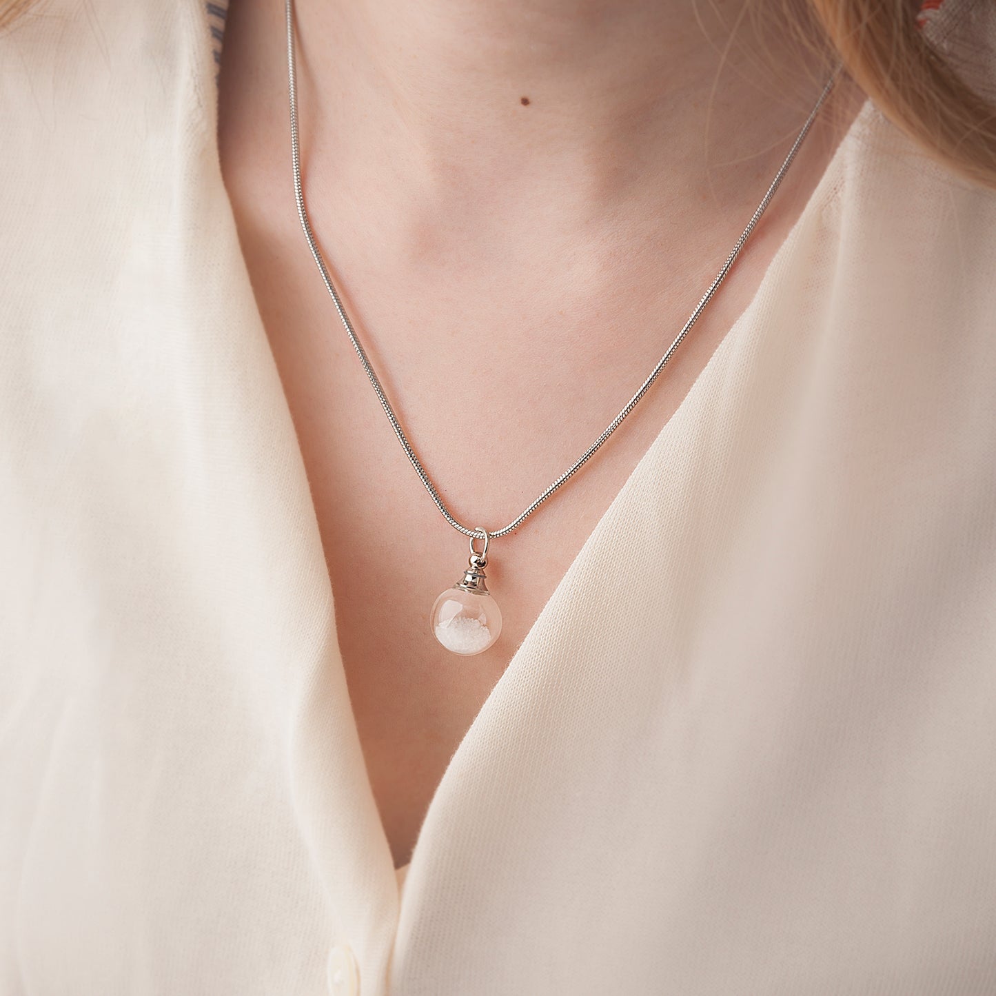 Glass Orb Memorial Necklace