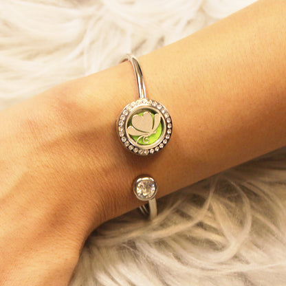 Crystal Butterfly Essential OIl Twistable Bangle