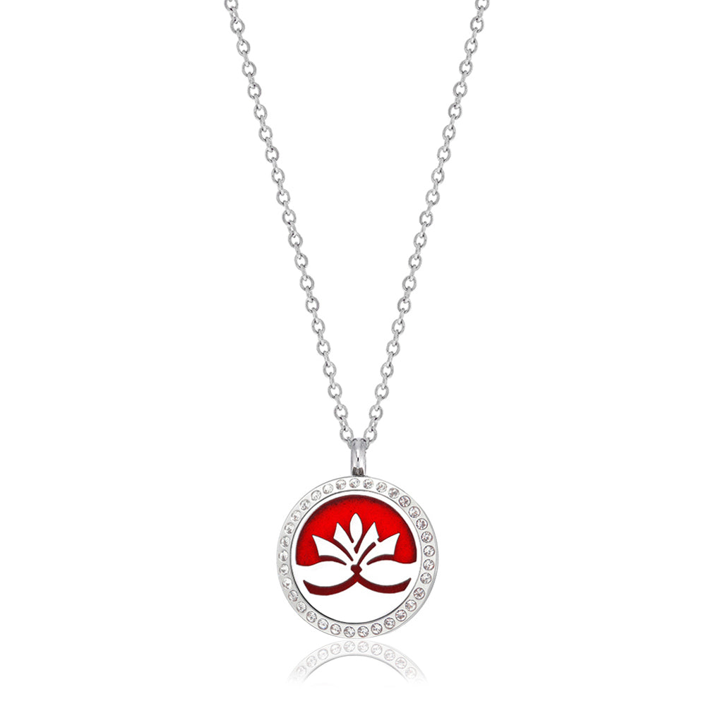 Lotus Crystal Aromatherapy Necklace