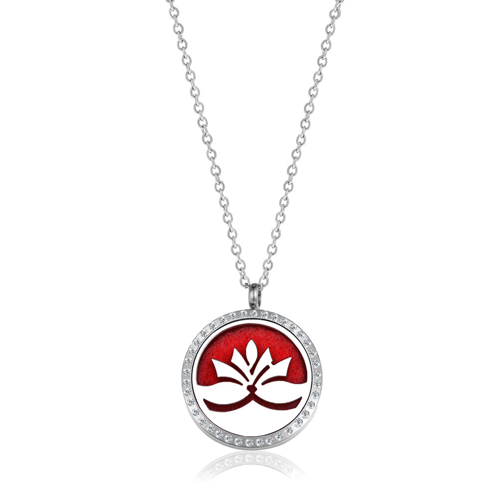 Lotus Crystal Aromatherapy Necklace