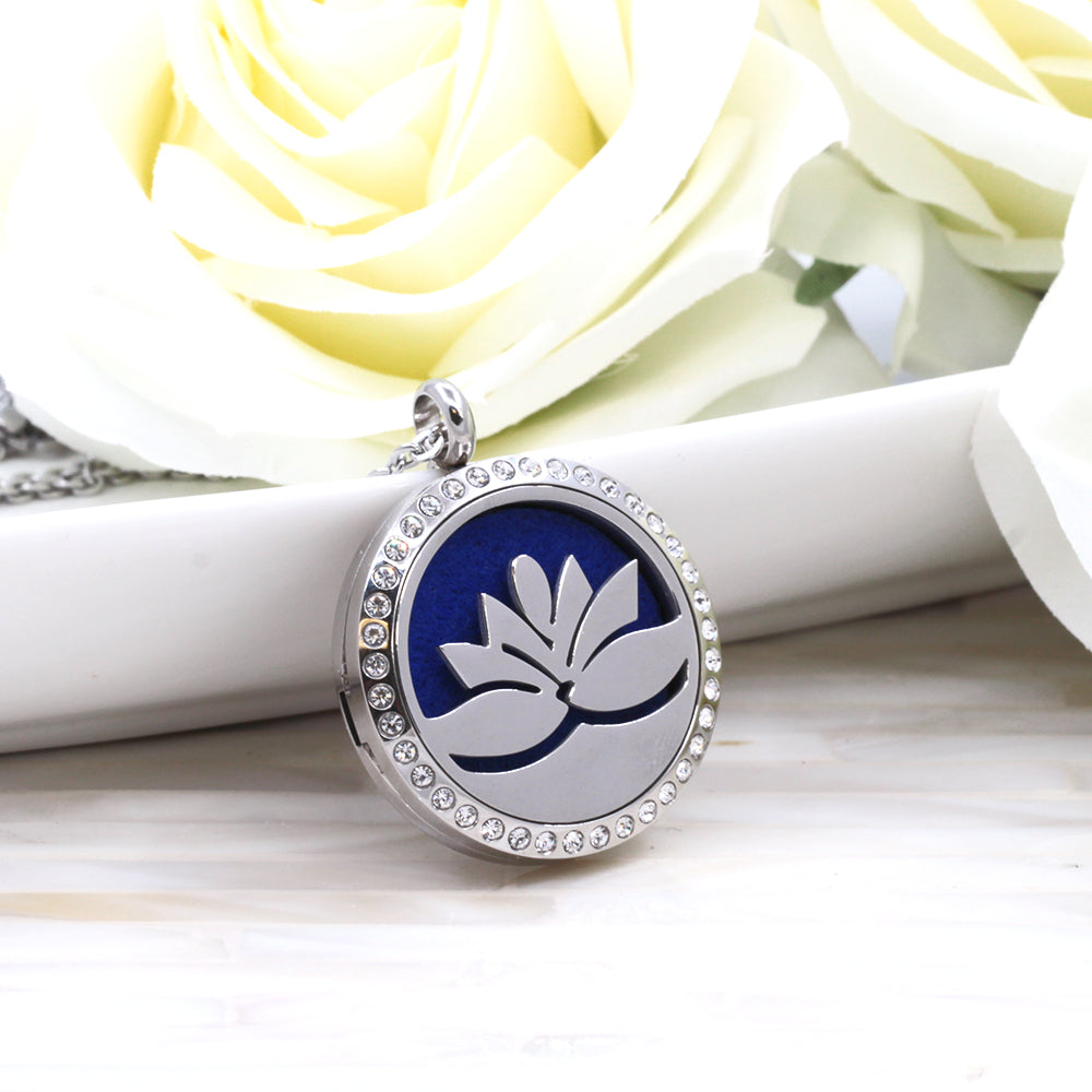 Lotus Crystal Aromatherapy Necklace