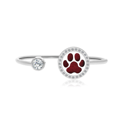 Crystal Dog Paw Aromatherapy Twistable Bangle