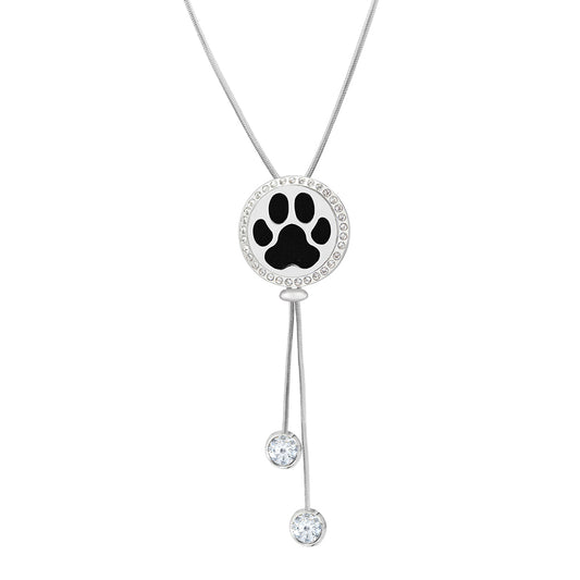 Dog Paw Crystal Slider Aromatherapy Necklace