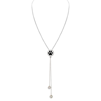 Dog Paw Crystal Slider Aromatherapy Necklace