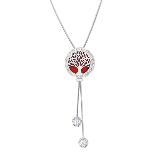 Premium Tree of Life Crystal Slider Aromatherapy Necklace