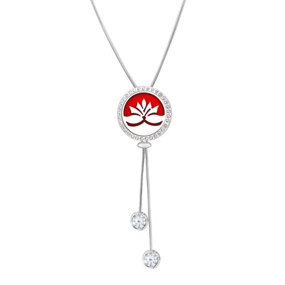 Lotus Crystal Slider Aromatherapy Necklace