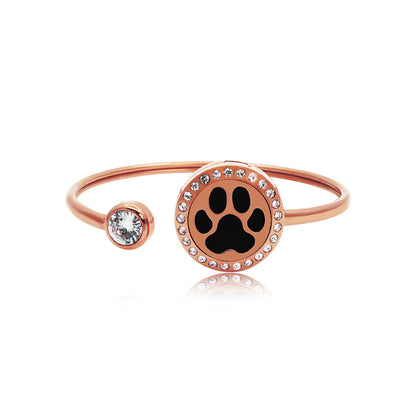 Crystal Dog Paw Aromatherapy Twistable Bangle