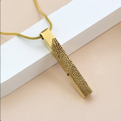 4-Sided Bar Fingerprint Memorial Necklace