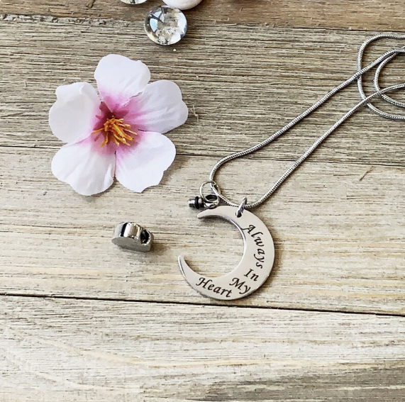 Always in my Heart Moon Memorial Necklace