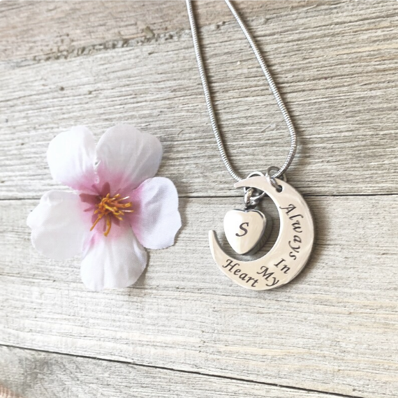 Always in my Heart Moon Memorial Necklace