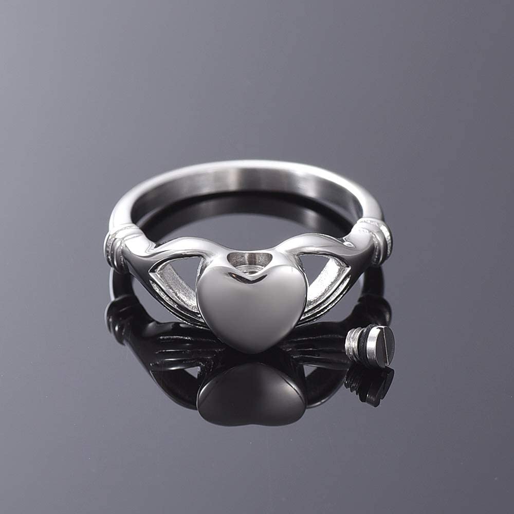 Heart in Hands Memorial Ring