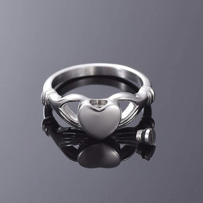 Heart in Hands Memorial Ring