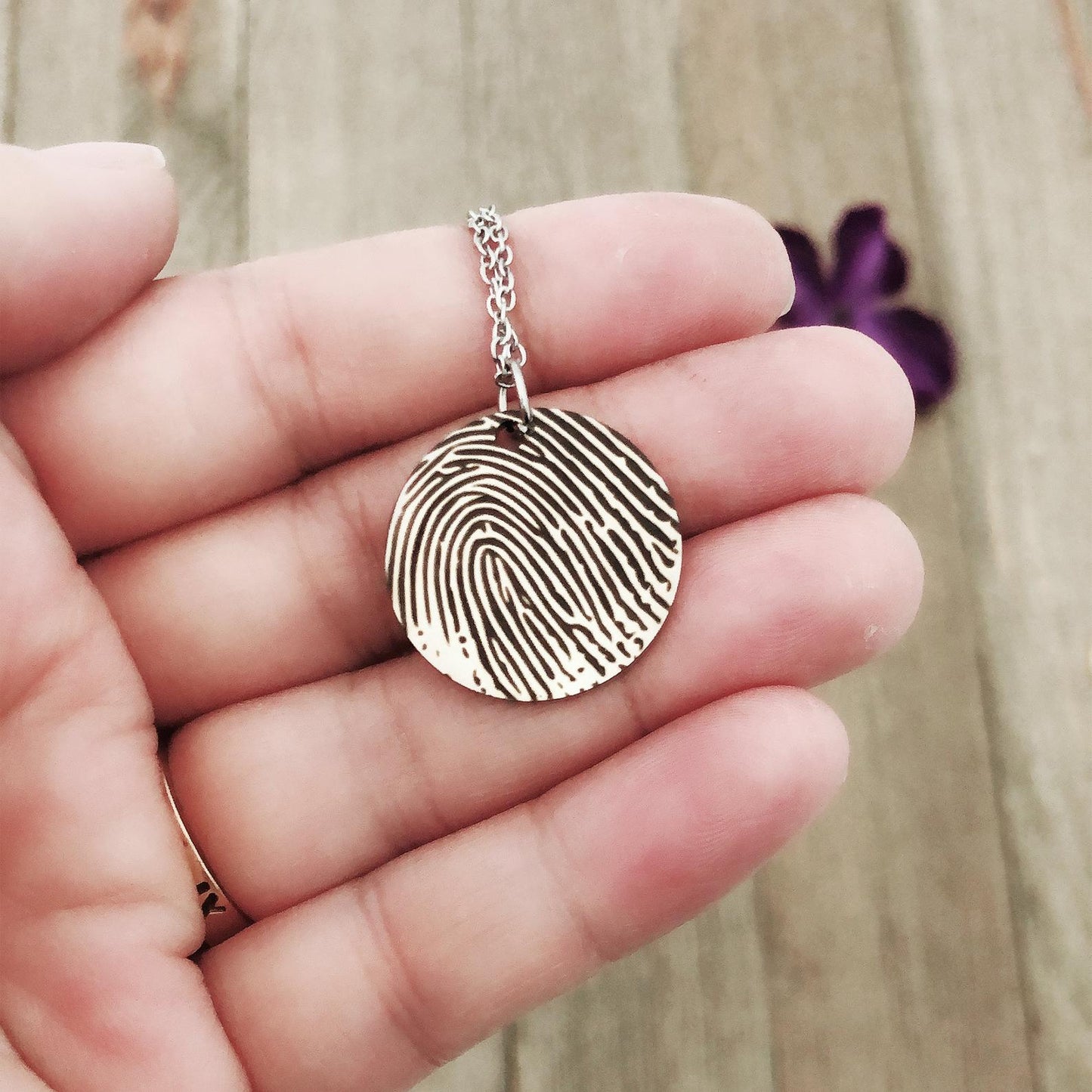 Round Fingerprint Memorial Necklace