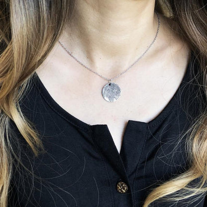 Round Fingerprint Memorial Necklace