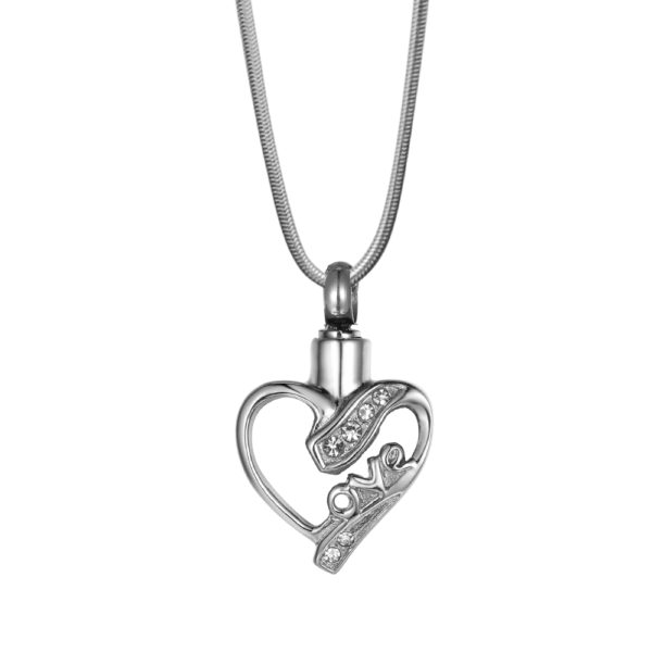 B102231 Love Crystal Heart Memorial Necklace 1