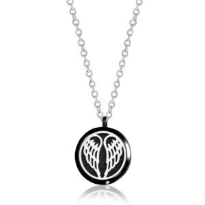 B102389 Black Angelic Wings Essential Oil Necklace 1