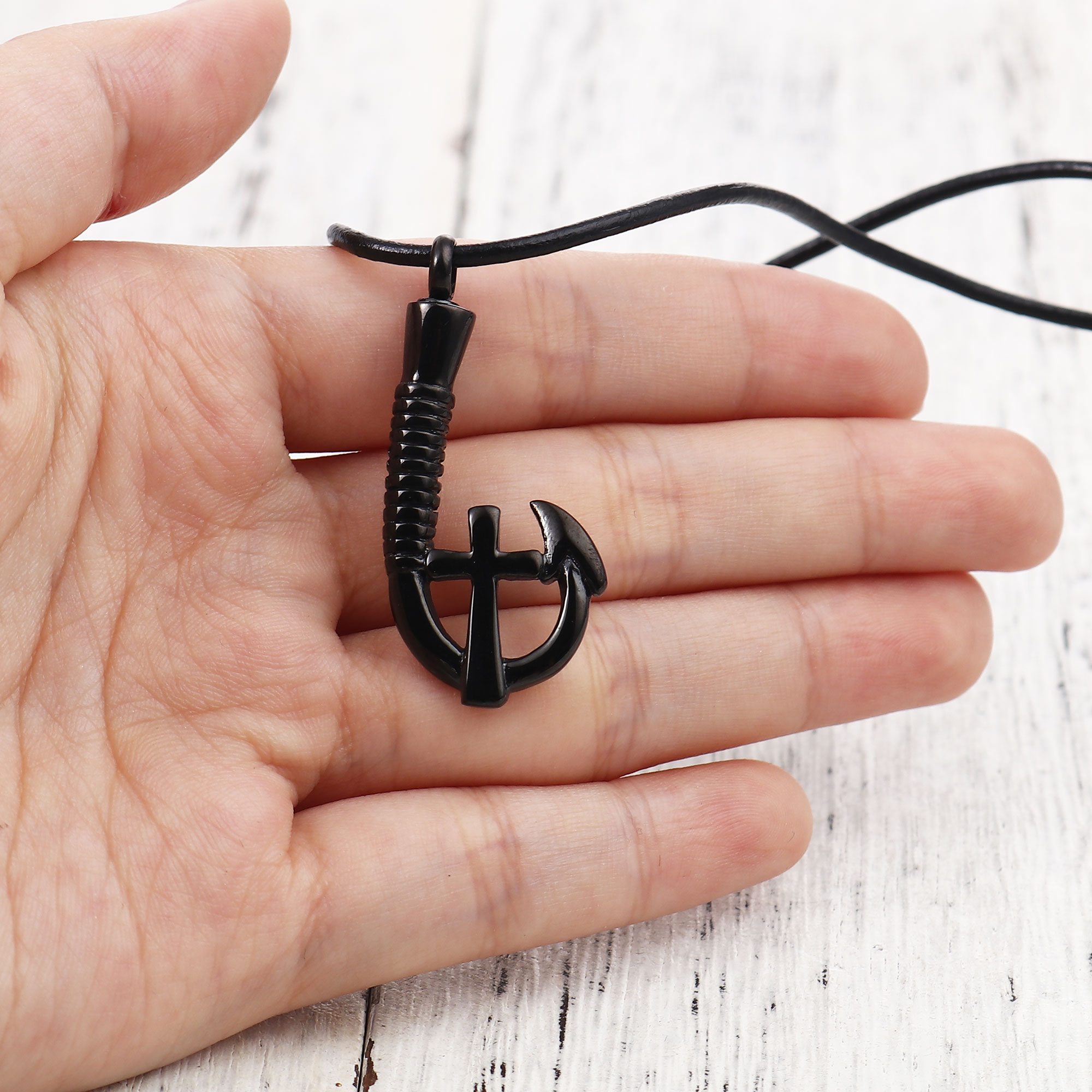 Wholesale Fishing Hook Memorial Necklace - Anavia Jewelry Wholesale